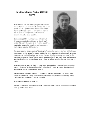 A preview of a PDF biography for Prusher, Derek Francis